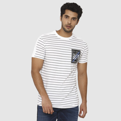 mufti-striped-men-round-neck-white-t-shirt