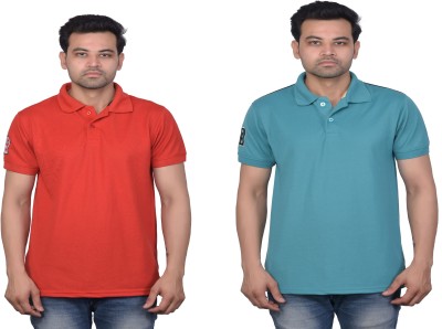 La Milano Solid Men Polo Neck Multicolor T-Shirt