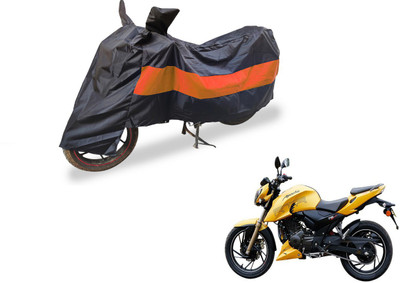 Auto Hub Two Wheeler Cover for TVS(Apache, Black, Orange)