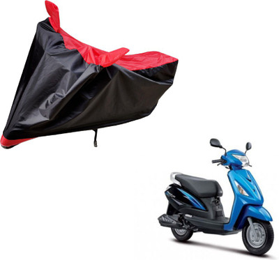 Auto Hub Two Wheeler Cover for Suzuki(Zeus, Black, Red)