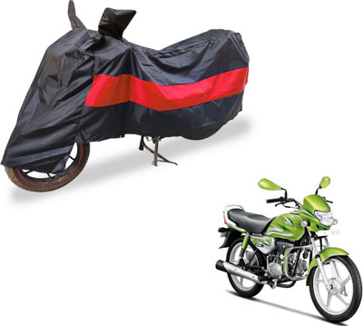 Amanzo Two Wheeler Cover for Hero(HF Deluxe, Black, Red)
