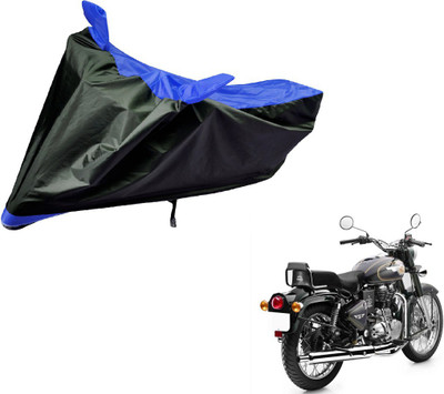 Auto Hub Two Wheeler Cover for Royal Enfield(Bullet 500, Black, Blue)