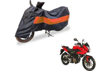 Auto Hub Two Wheeler Cover for Bajaj(Pulsar, Black, Orange)
