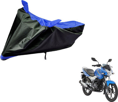 Amanzo Two Wheeler Cover for Bajaj(Discover 125 DTS-i, Black, Blue)