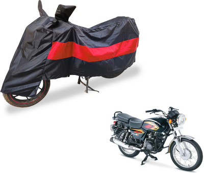 Auto Hub Two Wheeler Cover for TVS(Max 4R, Black, Red)