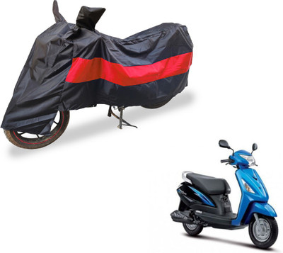 Auto Hub Two Wheeler Cover for Suzuki(Zeus, Black, Red)