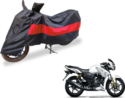 Auto Hub Two Wheeler Cover for TVS(Apache RTR 160, Black, Red)