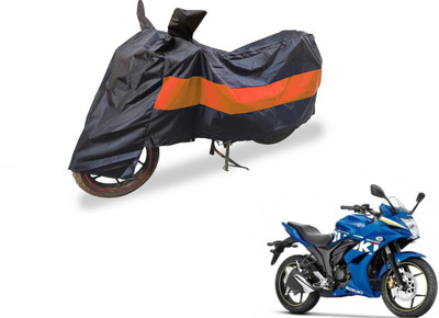 Auto Hub Two Wheeler Cover for Suzuki(Gixxer SF, Black, Orange)