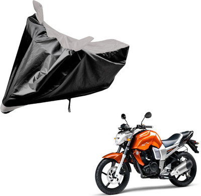 Auto Hub Two Wheeler Cover for Yamaha(FZ16, Black, Silver)