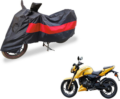 Auto Hub Two Wheeler Cover for TVS(Apache, Black, Red)