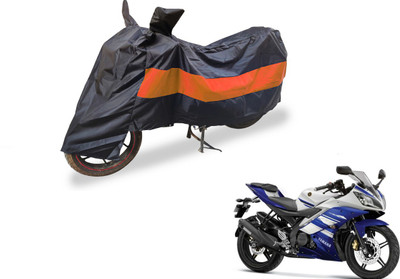 Auto Hub Two Wheeler Cover for Yamaha(R15, Black, Orange)