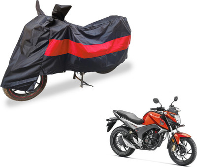 Auto Hub Two Wheeler Cover for Honda(CB Hornet 160, Black, Red)