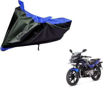 Auto Hub Two Wheeler Cover for Bajaj(Pulsar, Black, Blue)