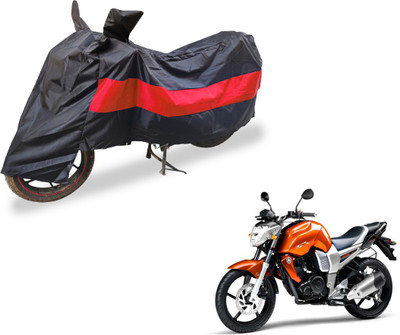 Auto Hub Two Wheeler Cover for Yamaha(FZ16, Black, Red)