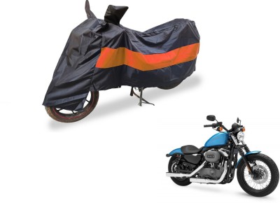 Auto Hub Two Wheeler Cover for Harley Davidson(XL 1200, Black, Orange)