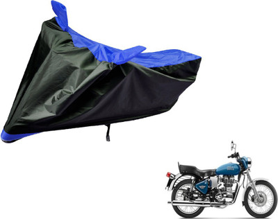 Auto Hub Two Wheeler Cover for Royal Enfield(Black, Blue)