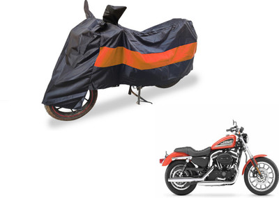 Amanzo Two Wheeler Cover for Harley Davidson(XL 883, Black, Orange)