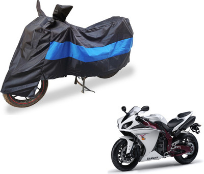 Auto Hub Two Wheeler Cover for Yamaha(Black, Blue)