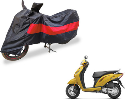 Auto Hub Two Wheeler Cover for Honda(Activa i, Black, Red)