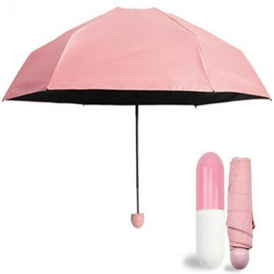 GORICH Mini UV Coated 3-Fold Capsule Umbrella 100 cm Paled Umbrella Umbrella(Multicolor)