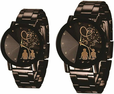 give and take CC-190 New Style lovers Analog Black Dial Couple Watch best couple Analog Watch - For Couple