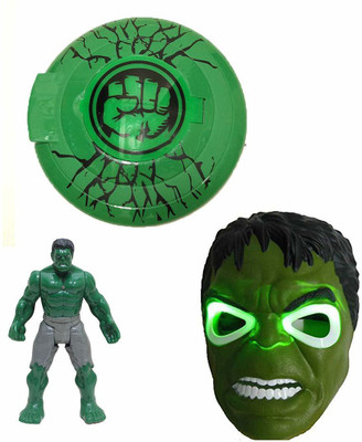 RVM Toys 4 in 1 Hulk Action Figure Mask and Shield with Darts(Multicolor)