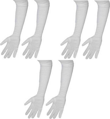 Mohan Retail Cotton Arm Sleeve For Men & Women(Free, White)