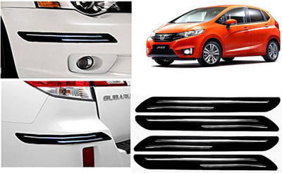Auto Kite Plastic, Silver Plated Car Bumper Guard(Black, Silver, Pack of 4 Pcs Bumper Protector, Honda, Jazz)