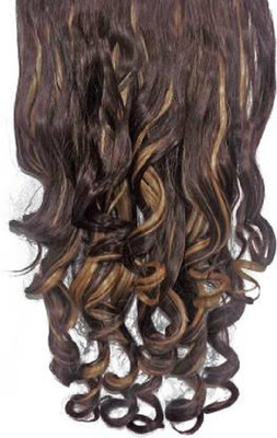 Styllofy Golden Highlight Tic Tak 5 Clip Curly Hair Extension