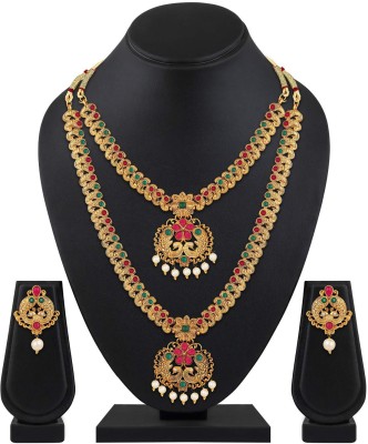 Shining Diva Alloy Gold-plated Multicolor, Gold Jewellery Set(Pack of 1)