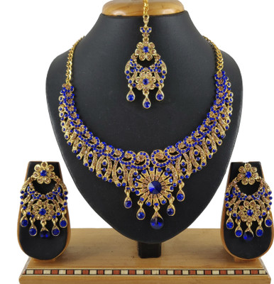 VATSALYA creation Alloy Gold-plated Blue Jewellery Set(Pack of 1)