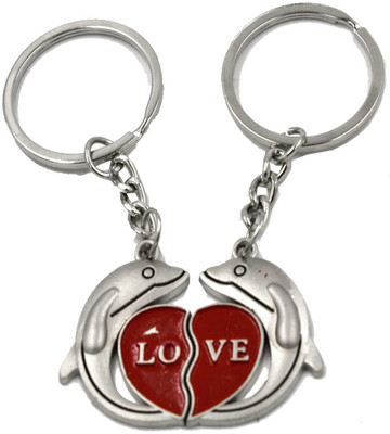 faynci Love metal Heart Shape Couple Key Chain Key Chain