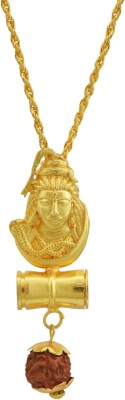 MissMister Gold plated Mahadev, Rudrkash Damru Shiv pendant Men Women Hindu God temple jewellery Latest Gold-plated Brass Pendant