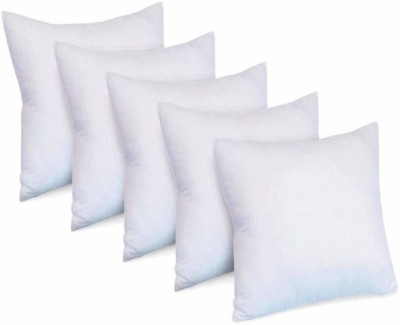 Soo Jaoo Cushion Filler Polyester Fibre Solid Cushion Pack of 5(White)