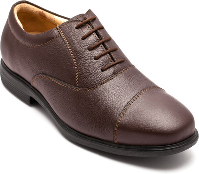 TZARO Genuine Leather Slip-On Formal Shoe Oxford For Men(Brown , 8)