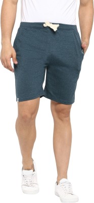 JOVEN Solid Men Dark Green Sports Shorts