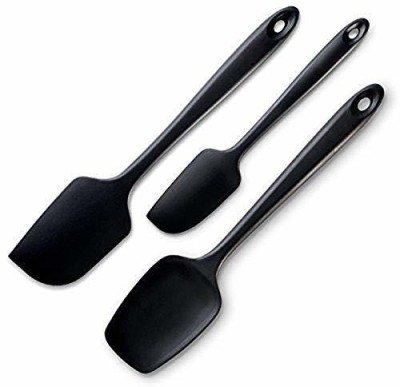 P-PLUS INTERNATIONAL 3-Piece Black Silicone Spatula Set - 600°F Heat Resistant Non Stick Rubber Non-Stick Spatula(Pack of 3)