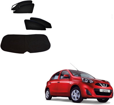 AuTO ADDiCT Side Window, Rear Window Sun Shade For Nissan Micra Active(Black)