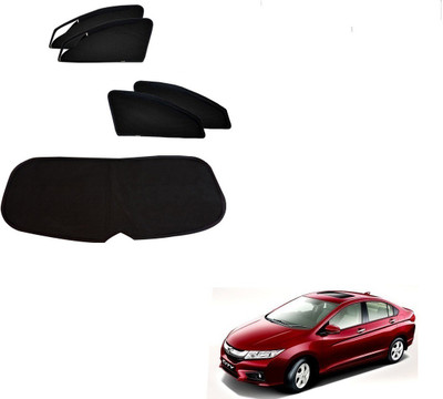 AuTO ADDiCT Side Window, Rear Window Sun Shade For Honda City(Black)