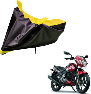 Amanzo Two Wheeler Cover for TVS(Flame SR125, Black, Yellow)