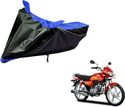 Amanzo Two Wheeler Cover for Hero(CD deluxe, Black, Blue)
