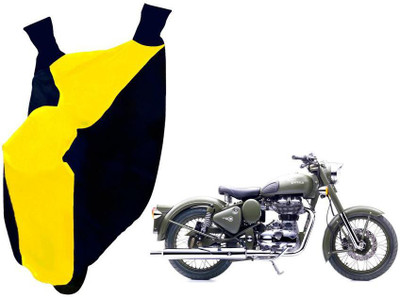 Auto Kite Two Wheeler Cover for Royal Enfield(Bullet 500, Yellow, Blue)