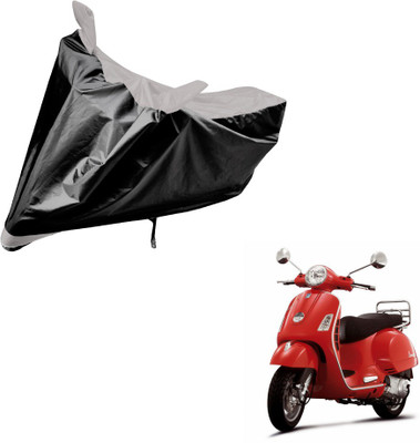 Amanzo Two Wheeler Cover for Universal For Bike(Vespa LX, Black, Silver)