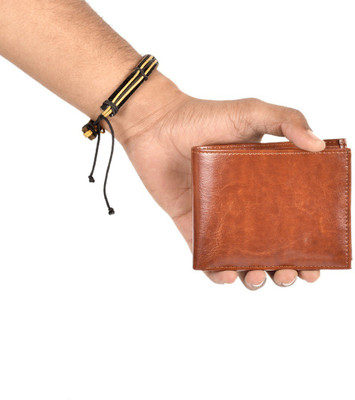 RPF Men Trendy Tan Artificial Leather Wallet(3 Card Slots)