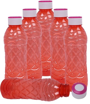 KUBER INDUSTRIES Plastic 6 Pieces Fridge Water Bottle Set- 1000 ML (Red) -CTLTC11682 1000 ml Bottle(Pack of 6, Multicolor, Plastic)