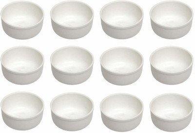 swift international Plastic Dessert Bowl 3 Inch Round Bowl, Acrylic Dinner Lunch Katori/Bowl, Multipurpose Bowls for Serving Curry, Pudding, Ice Cream, Soups, Desserts Set of 12 (100ml)(Pack of 12, White)