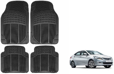 Auto Oprema Rubber Standard Mat For  Hyundai Fluidic Verna 4S(Black)