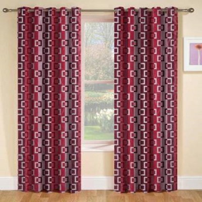 Sehbhagi 214 cm (7 ft) Polyester Semi Transparent Door Curtain (Pack Of 2)(Printed, Multicolor)