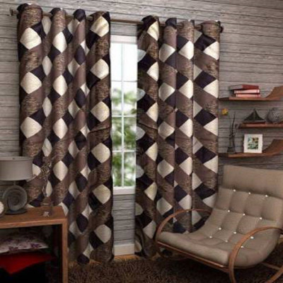 Sehbhagi 153 cm (5 ft) Polyester Semi Transparent Window Curtain (Pack Of 2)(Printed, Multicolor)