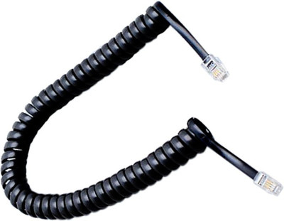 RIVER FOX Mono Audio Cable 2 m 6.5ft/2m Telephone Receiver Extension Coil Cable Cord(Compatible with Corded Telephones, Black, One Cable)